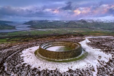 Snowfall on The Ancient Ring Fort of "An Grainan of Aileach”