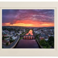 Strabane-Aerial-Sunset-Bridge_MOUNT Strabane Town & The River Mourne