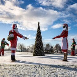 The Millennium Sculpture in Christmas Snow