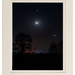 ‘Earthshine Moon, Jupiter & Venus Conjunction’
