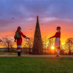 Millennium Sculpture - Dressed for Christmas